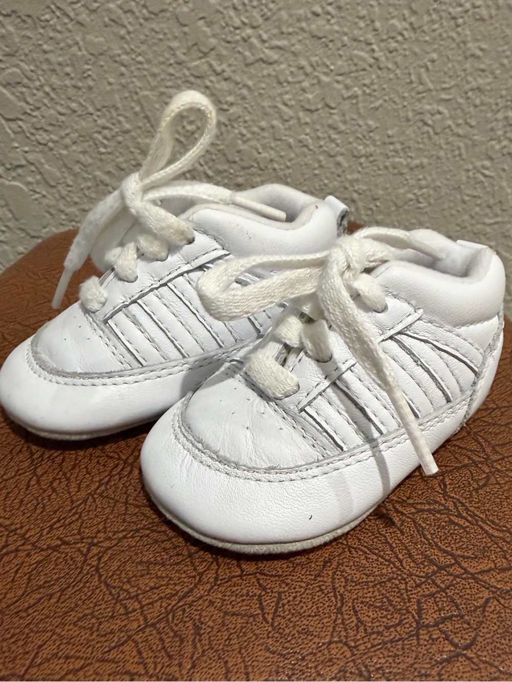 K-Swiss White Baby Lace-Up Moccasin Sneakers